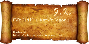 Fülöp Karácsony névjegykártya