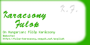 karacsony fulop business card