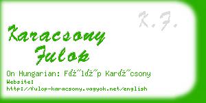 karacsony fulop business card